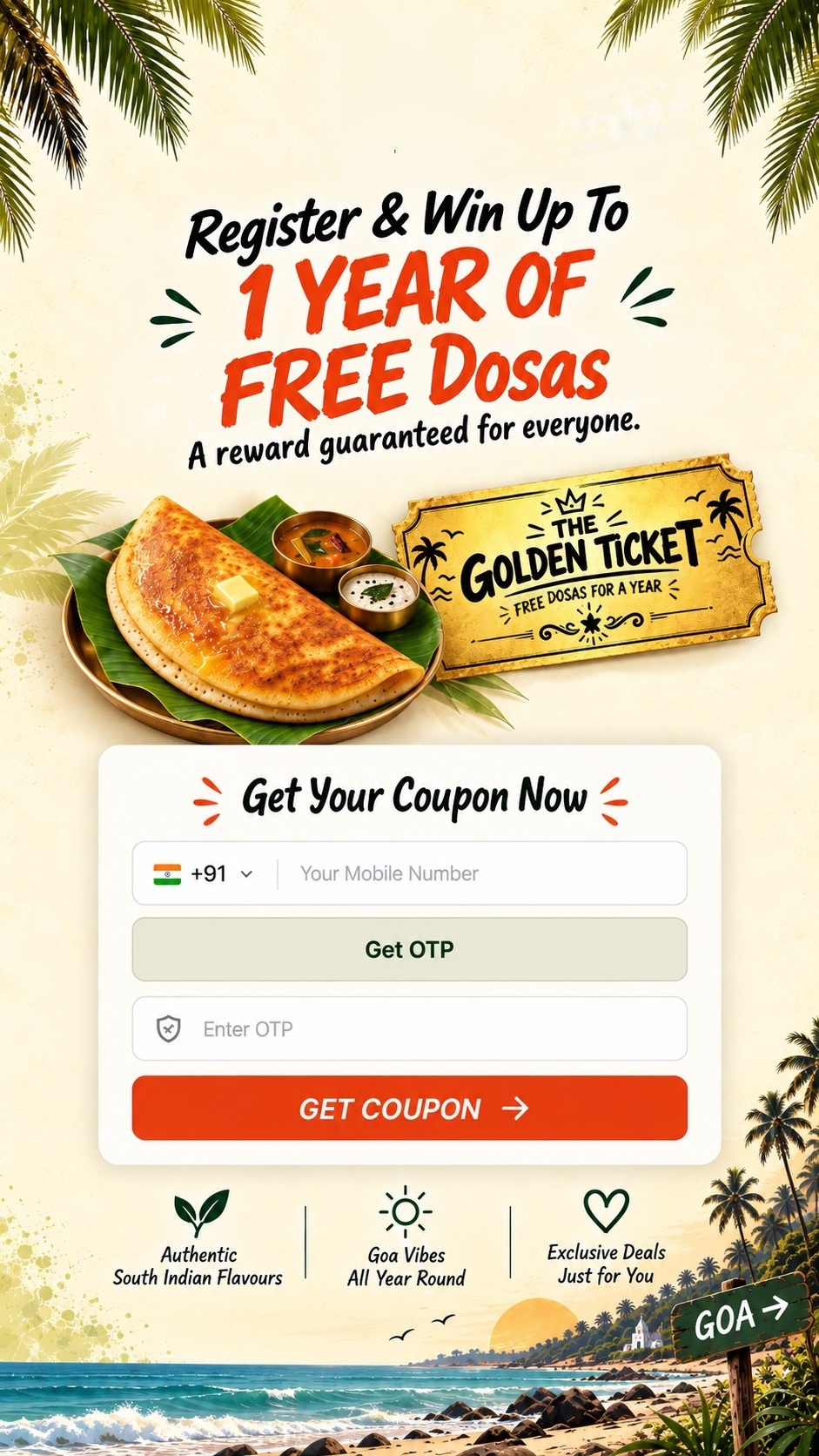 Madras Pesu. Register and win up to 1 year of free dosas. A reward guaranteed for every registration.